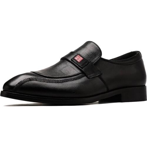 Fashion Genuine Leather Dress shoes Men Flats Black Formal shoes Men wedding Oxford shoes for Men Business Leather shoes Men