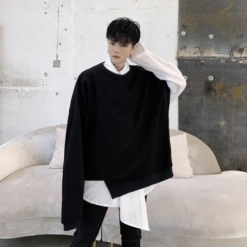 Men Irregular Bat Sleeve Loose Casual Black Pullover Hoodie Male Women Japan Style Streetwear Punk Gothic Sweatshirt Coat