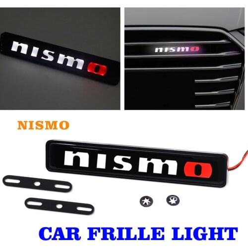 Car Styling sticker front grille emblem LED decorative lights For Nismo Nissan Qashqai Juke X-trail Tiida Teana ALTIMA SYLPHY