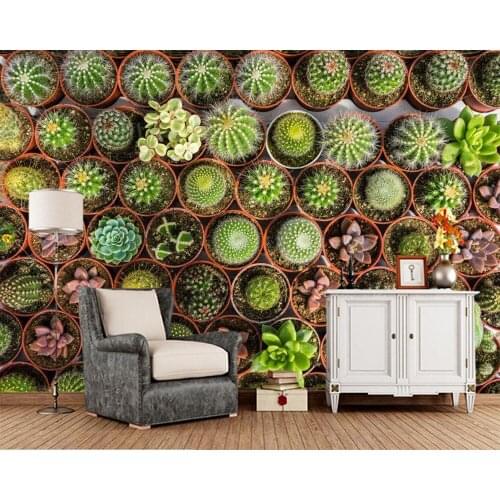 Papel de parede Dense cactus plant 3d wallpaper living room tv wall childrens bedroom wall papers home decor restaurant mural