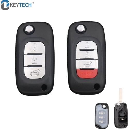OkeyTech Flip Remote Car Key Shell Case Cover With 3/4 Buttons Fob For Benz Smart Fortwo 453 Forfour 2015 2016 2017 Key Case Fob