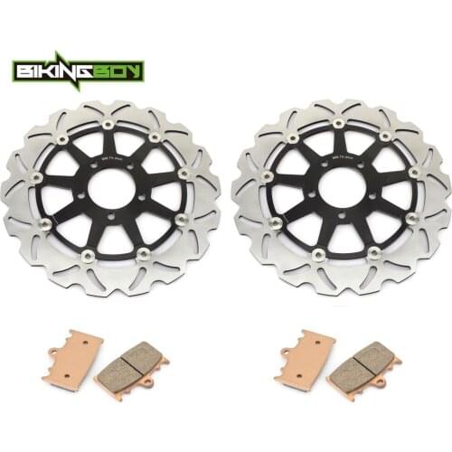 BIKINGBOY Front Brake Discs Disks Rotors Pads For Suzuki GSXR 600 97-03 GSX-R 750 00 01 02 03 K1 K2 K3 TL 1000 S 1997-2001 98 99