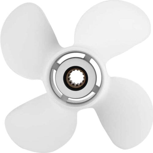 Right Hand Propeller Marine Outboard Propeller 4 Blades 10 3/8x13in RH Aluminum Alloy Fit for Yamaha 25-60HP Engine