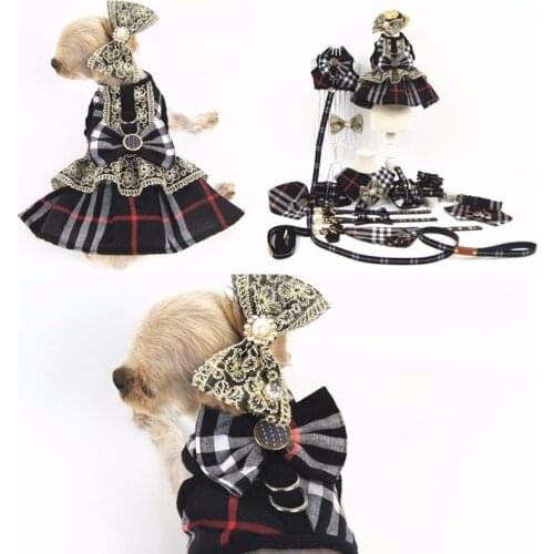 Luxury Dog Clothes Accessories l Dog Collar For Chihuahua Cat Plaid For Dogs Medium Pug Pets Dog Harness