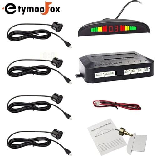 Auto Parktronic Led Parking Sensor Kit 4 Sensors For All Cars Reverse Assistance Backup Radar Monitor System