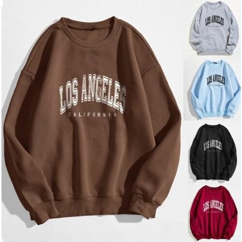 BiggOrange printing WomenS Sweatshirt Fashion Letter Print O Neck Long-Sleeve Hooded Sweatshirt Pullover Autumn Hooded Toppies