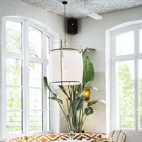 Nordic fabric linen pendant lamp shade white ceiling light cover