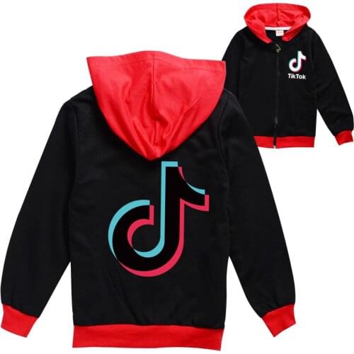 TIK TOK Hoodies Toddler Clothes Autumn Cool Kids Girls Coat Boys Zipper Sweatshirt Spring Sport Childrens Tops