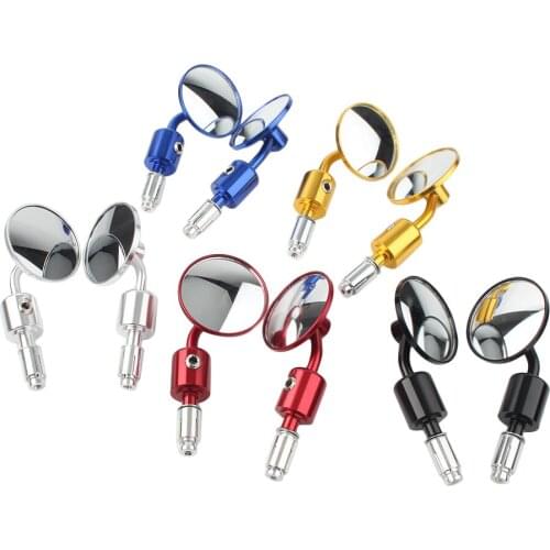 Universal Motorcycle Rearview Mirror Round 7/8" Motorbike Bar End Mirrors For Yamaha Honda Kawasaki Suzuki APEILIA