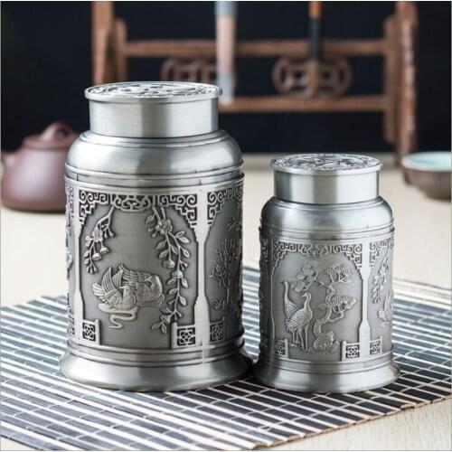 High Quality Chinese Style Metal Tin Canister Metal Storage Box Tea Container For Home Decroation CYG11