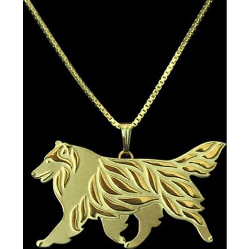 Gold Silver Color Rough Collie movement Pendant Necklace Hunger Games Necklace Women Best Friend Choker