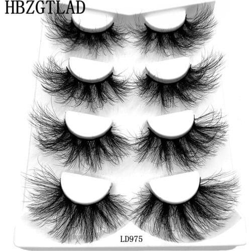 2/4 Pairs 3D Wispy 25mm Mink Lashes Faux Eyelashes Mink False Eyelashes Dramatic Volume Fake Lashes Eyelash Extension for Makeup