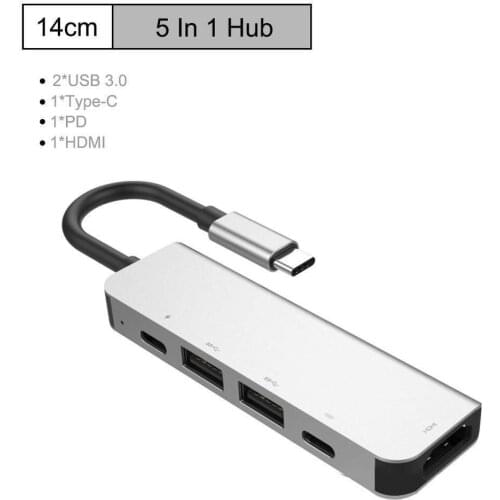 20pcs wholesale bundle package Type C USB 3.0 to USB-C 4K HDMI USB 3.0 Adapter Cable 5 in 1 Hub