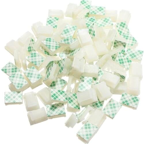 30x Cable holder Cable clip Cable clamp Self-adhesive white