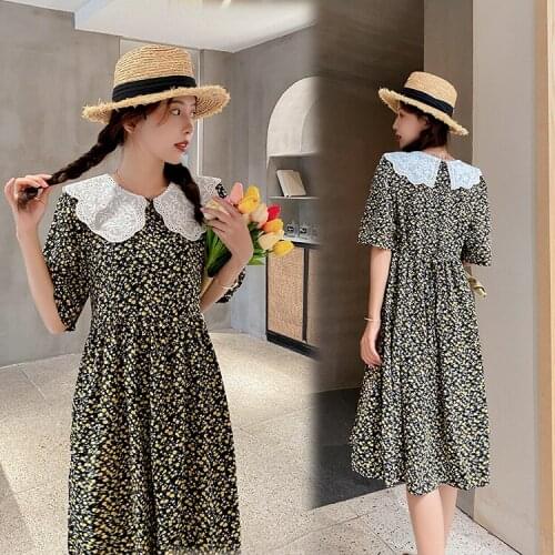 31794# Nursing Maternity Clothing Loose Stylish Floral Dress Pregnant Women Pregnancy Nursing Dress