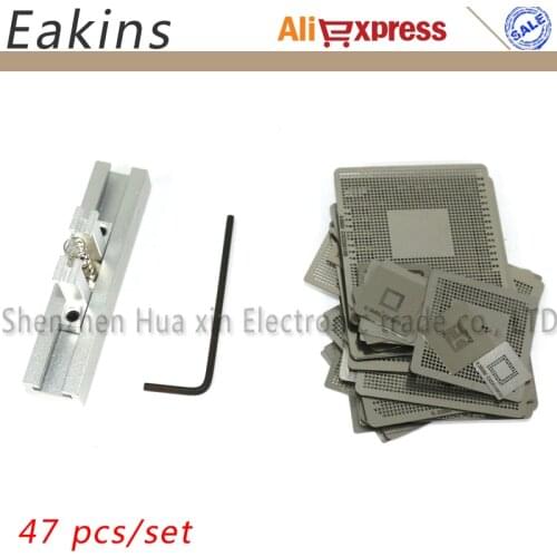 47pcs/set Game Consoles Directly Heating BGA Stencil + BGA Jia BGA Reball Kit For XBOX 360CPU PS3-CPU WII GPU CXD2949CGB
