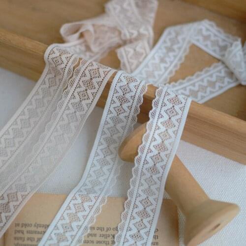 5 meters high quality elastic lace ribbon Tape 2cm Trims White pink stretch lace For Sewing decoration african lace fabric