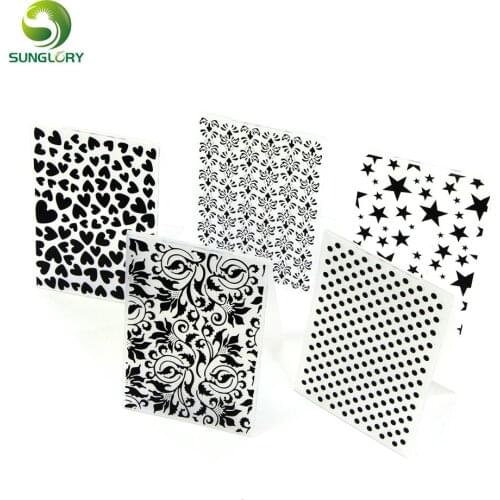 5PCS/SET Heart Texture Sheet Set Star Dot Flower Texture Mat Sugar Craft Cupcake Decoration Cookie Fondant Cake Molds For Baking