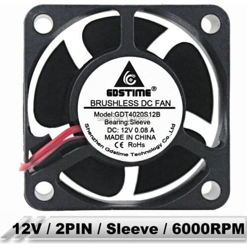 5 PCS lot DC 12V 2Pin Brushless Axial Industrial Cooling Fan 40mm 40x40x20mm 4020S