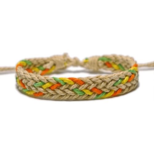 Handmade Cotton and Hemp Thread Lucky Rope Bracelet & Bangles for Women Men Couple Bracelets