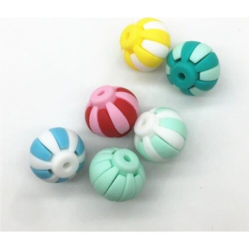 Chenkai 50pcs BPA Free Loose Silicone Chinese Lantern Beads DIY Baby Pacifier Teether Mommy Necklace Toy Gift Accessories