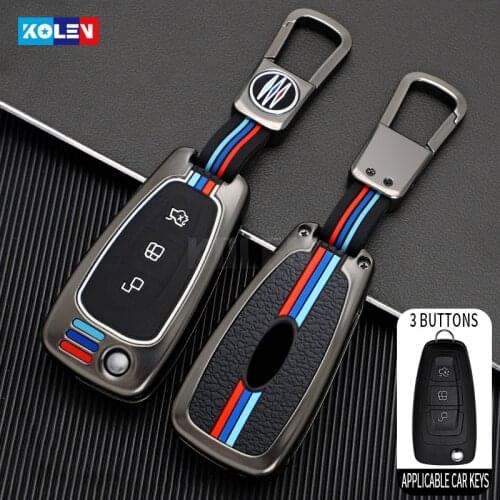 Zinc alloy Car Remote Key Cover Case Shell Fob Holder For Ford Focus 2 3 MK3 ST RS Fiesta Mondeo Ecosport Kuga Fold C-Max S-Max