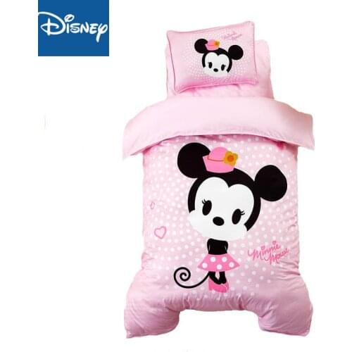 Disney cotton Kindergarten Bedding Sets Minne Mouse Childrens Bedroom Baby 120x150cm Two Three Pcs Set Home Textile Cartoon