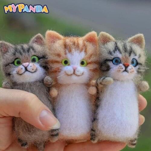 DIY Wool Felt Cat Kits Unfinished Plush Doll Poking Music Toy Gift Non-finished Product Cute And Interesting Handmade Toys