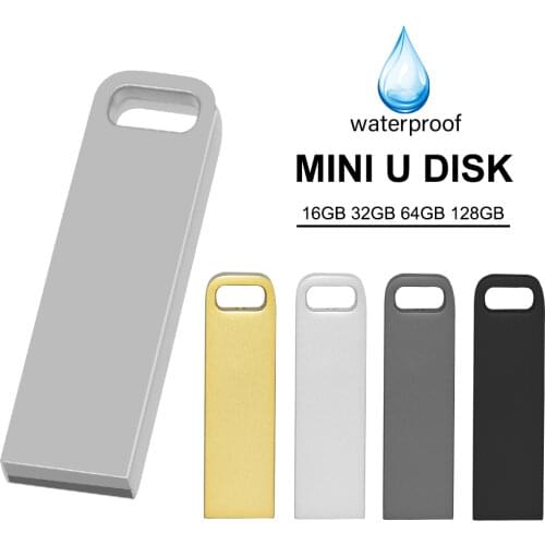 Pendrive 128GB 64GB waterproof pen drive 16GB 8GB metal memoria usb flash drive 32GB flash usb 2.0 cle usb stick key Custom logo