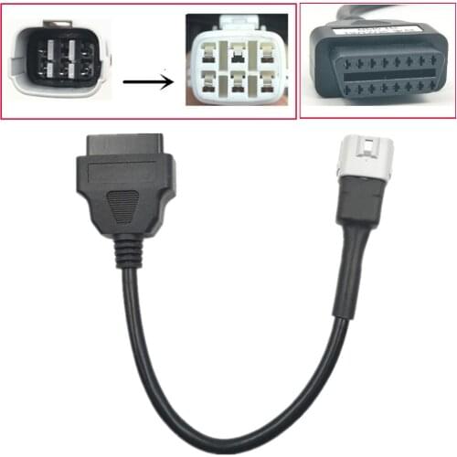 ATV Female socket to 6-pin male plug Cable Diagnostic Plug Duable Protable