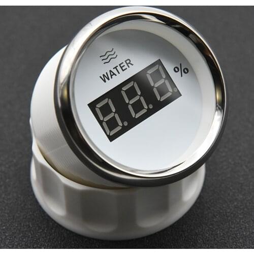 D Boat Car 52MM Water Level Gauges 0-190ohm Red Backlight Marine Water Tank Level Indicator Meter Digital 100% Water Level Meter