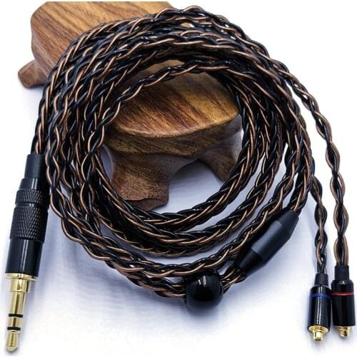 RY-C6 1.2m DIY Replacement Mmcx Cable 3.5mm Silver plated Upgraded 8 core wire cable For RY4S plus mmcx earphone cable