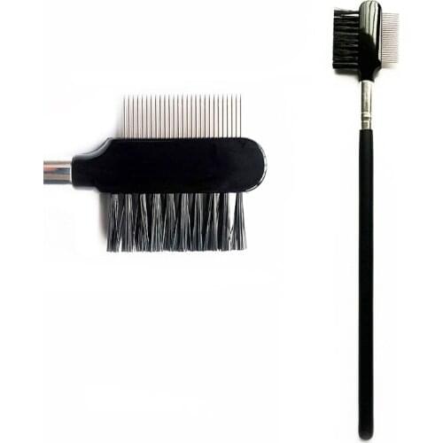 Saiantth Black Wooden Eyelash Brush Stainless Steel Needle Dual Purpose Eyebrow Comb Single Makeup Brushes Beauty Cosmetic Tools