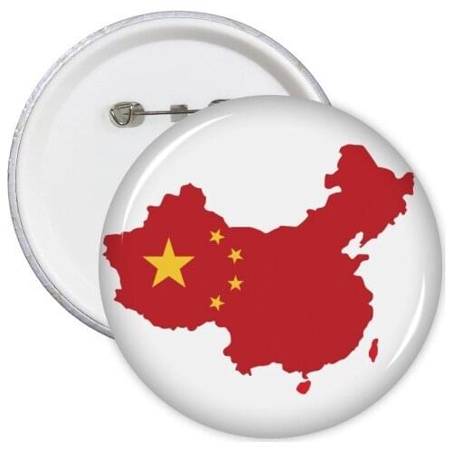 China Flag Map Illustration Clothes Backpack Decorate Badges Cartoon Sticker Clothing Patche Kid Gift Brooches