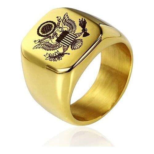 RIR Stainless Steel USA Military Ring Mens Soldier USMC MARINE CORPS Ring Jewelry For American Mens Best Gifts