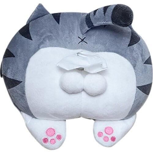 Creative Cartoon Car Tissue Holder Home Office Car Hanging Paper Napkin Seat Back-mounted Tray Cat Corgi Butt Tissue Dispenser