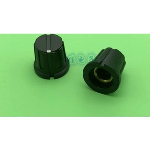 5 Piece Knob Cap PN-8F Black Plastic Copper Core Knob Cap 15.5 * 14.2mm Round Hole 6.35mm