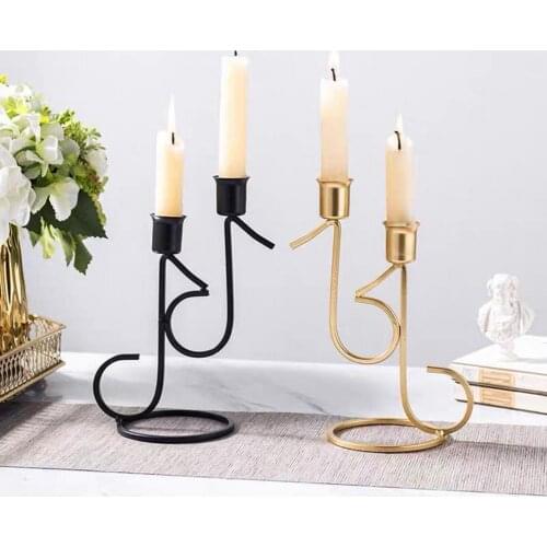 Nordic Style Metal Candlestick Fashion Exquisite Stable Metal Candle Holder Golden Black Candlestick Home Candle Holders Decor