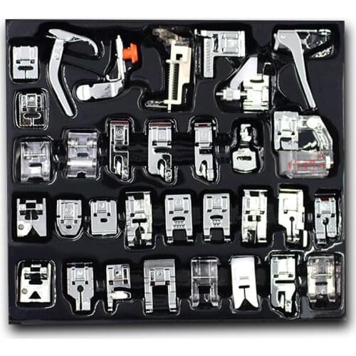 32pcs Home Sewing Machine Presser Foot Stitch Foot Presser Kit Set Roller Presser Foot DIY Sewing Machine Accessories