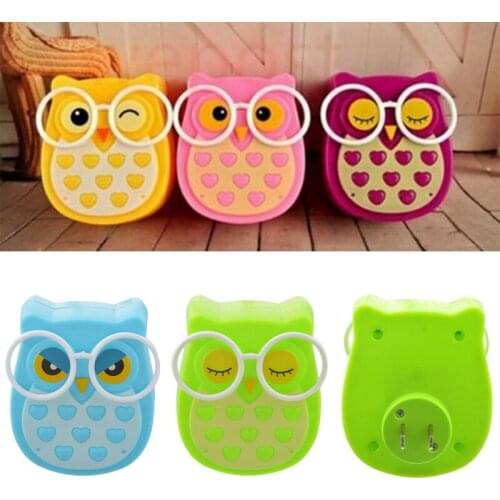 Cute Owl Light Nightlight Auto Control Sensor LED Lamp Kids Bedroom Wall Light