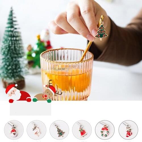 New Year 2021 Metal Merry Christmas Spoons Xmas Party Tableware Ornaments Christmas Decorations For Home Table Navidad Noel Gift