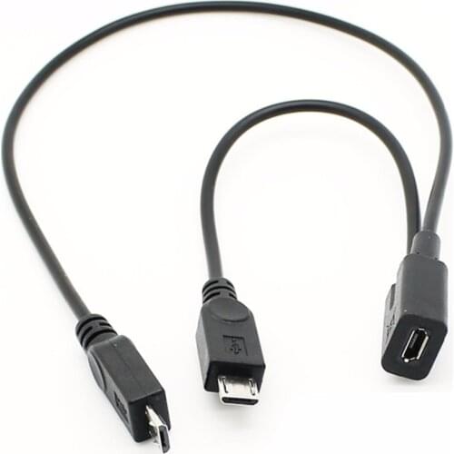 New Micro USB Female to 2 Micro USB Male Splitter extension charge cable for Galaxy S3 S4 S5
