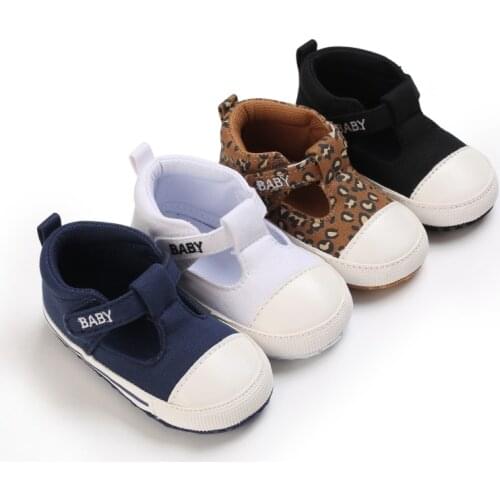 Newborn Baby Shoes Boys Girls Solid Color Sports Soft-sole Non-slip Flat Canvas Toddler First Walkers Crib Shoes 0-18M