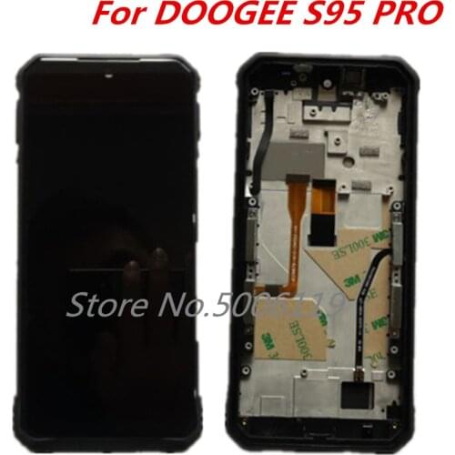 Original For DOOGEE S95 Pro 6.3inch 1080x2160 LCD Display With Frame+ Touch Screen Digitizer Assembly Replacement Glass
