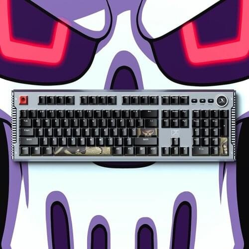 104 Keys Devils EYE Wired Mechanical Keyboard Aluminum Alloy PBT Material RGB Dynamic Light Outemu Switch for Win/iOS/Android