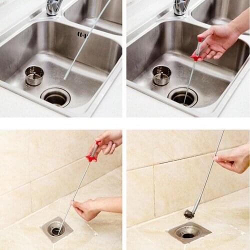 85CM Bathroom Spring Sewer Dredging Device Hair Tool Kitchen Sink Cleaning Hook Bendable Removal Sink Toilet Hair Filter Pipe 3