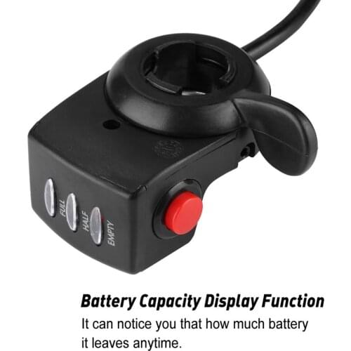 36V PVC ABS Speed Control Twist Thumb Throttle Assembly for Lithium Battery Electric Bike Radar Detectors Car Accessories