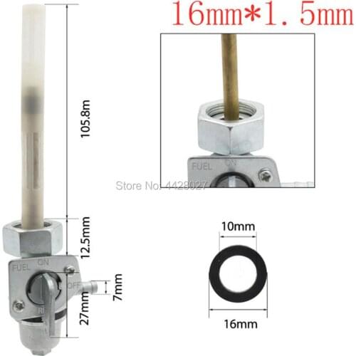 Fuel Gas Tank Petcock Valve Switch Thread 16mm x 1.5mm For Honda Motorcycles