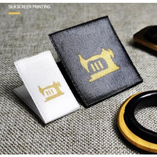 Garment shirt label woven label custom/private label/Dress collar label clothing print main label tag cut