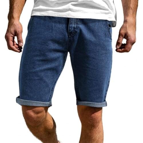 Men Shorts Solid Color Knee Length Summer Mid Rise Casual Loose Shorts Sports Running Male Shorts